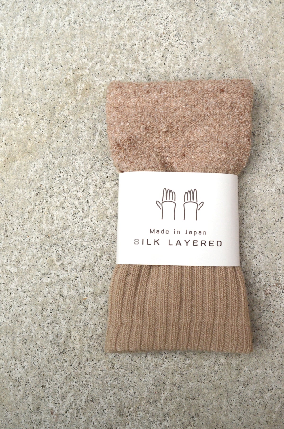 Mixed Material Wrist Warmers <SILK LAYERED>