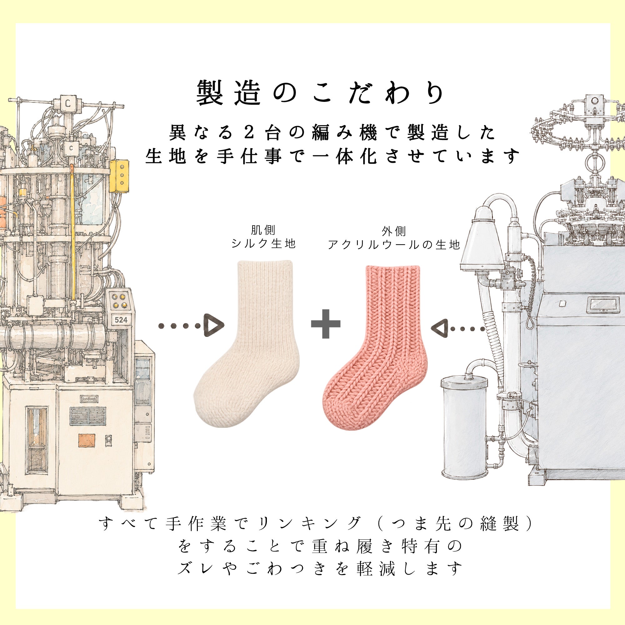 肌側シルクの二重ソックス SILK LAYERED SOCKS