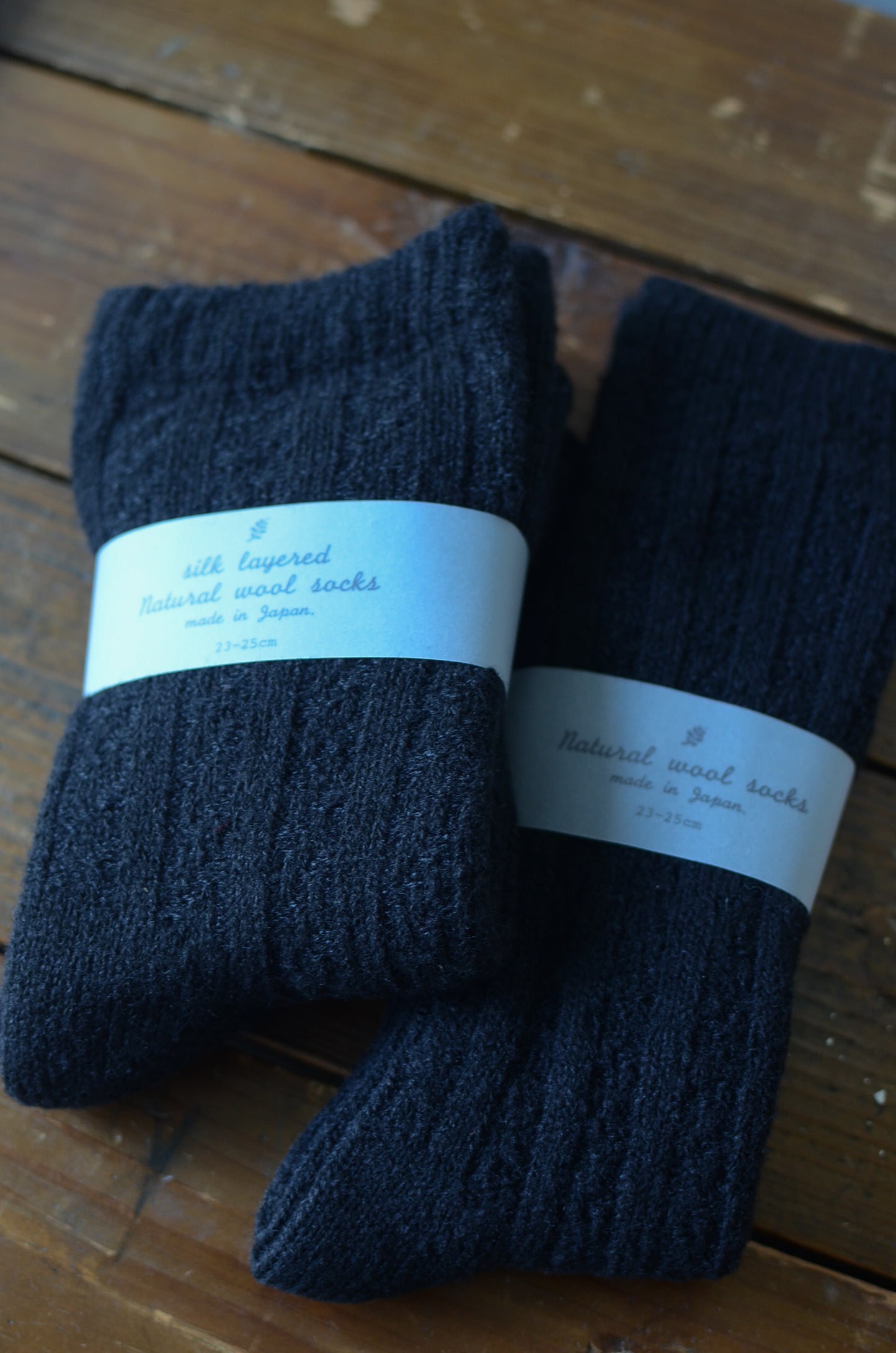 Silk layered Natural wool socks.
